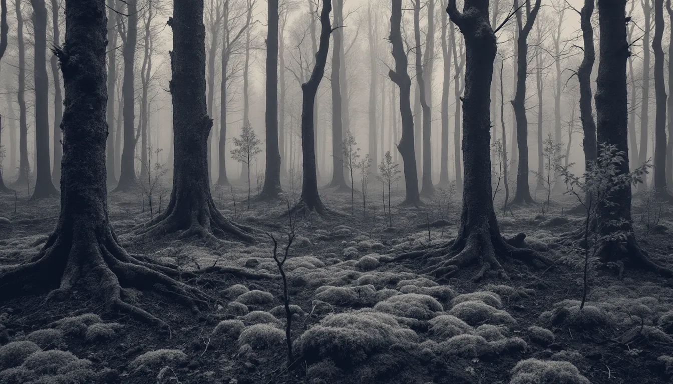 Woodland regenerating among older trunks, the analogy the clinic uses for its foundation first approach